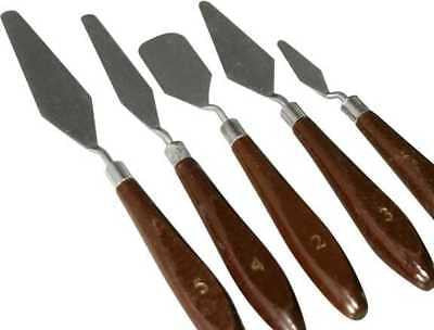 5 Piece Stainless Metal Art Paint Supply Artist Painting Blade Spatula Tool Set - tool