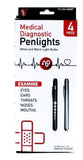 4 Pc Medical Flashlight Pen Penlights With Pupil Gauge