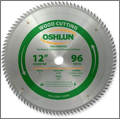 12" 96T Fine Cut Carbide Tip Wood Cutting Saw Blade - tool