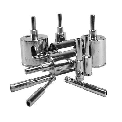 10 Piece Diamond Coated Hole Saw Large Drill Bits for Tile Glass Marble Holesaw - tool