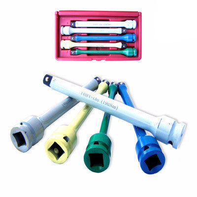 5 Piece Torque Extension Bar Tool Set 1/2" Drive Torq Stick Color and Letter - tool