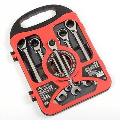 7 Piece Fine SAE Ratchet Wrench Tool Set - tool
