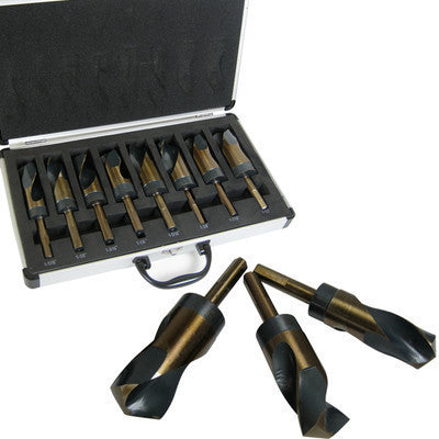 Big Large Size Sized Steel Metal Silver and Deming Tool Drill Bit Set Demming - tool