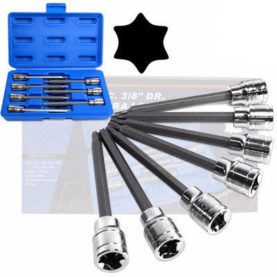 3/8" Drive Extra Long Deep Tork Torx Bit Tool Set for Ratchet Socket Wrench - tool