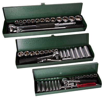 60 Piece SAE Standard Socket Ratchet Wrench Tool Set Kit - tool