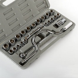 1/2" Drive SAE and Metric Sized Socket Wrench Tool Set Kit - tool