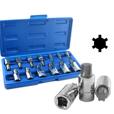 13 Piece Ribe Bit Driver Set for Socket Tool Set Kit M4 to M16 Polydrive Poly - tool