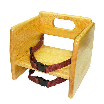 Natural Finish Wooden Food Restaurant Child Toddler Baby Booster Seat Chair - tool