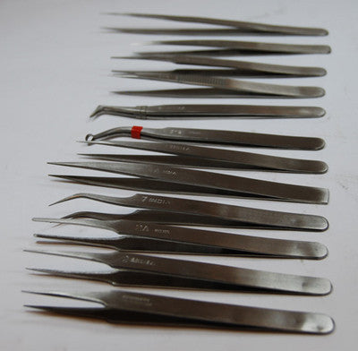 12 Piece Non-Magnetic Watch Making Tweeser Clamp Jewelry Tweezer Tool Set Kit - tool