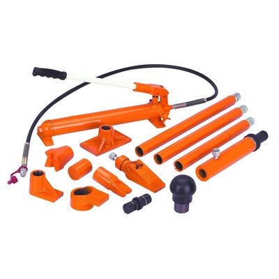 10 Ton Hydraulic Air Pump Lift Porta Power Ram Body Shop Repair Tool Set Kit - tool