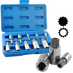 10 Piece Xzn Triple Square Spline Power Drive Socket Driver Bit Tool Set Kit - tool