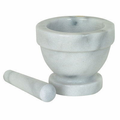 3" Real Marble Grinder Mortar and Pestle for Food Mixing Bowl - tool
