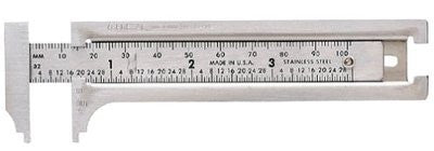 3" Metric English Standard SAE Sliding Slide Pocket Thickness Caliper Ruler Tool - tool