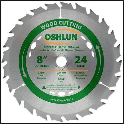 8" 24T Carbide Tip Wood Cutting Saw Blade Table Power - tool