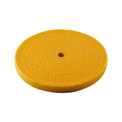 6" Treated Yellow Bench Grinder Buffing Wheels - tool