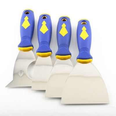 4 Piece Stainless Steel Scraping Hand Putty Knife Scraper Tool Set Knives - tool