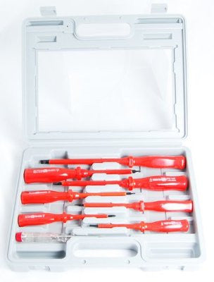 7 Piece Electrician's Insulated Electrical Hand Screwdriver Tool Set Kit - tool