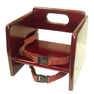 Cherry Wood Finish Wooden Food Restaurant Child Toddler Baby Booster Seat Chair - tool