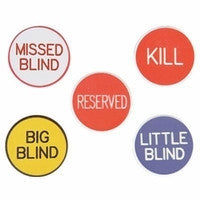 5 Piece Poker Dealer Button Game Set Kill Big Little Missed Blind Reserved - tool