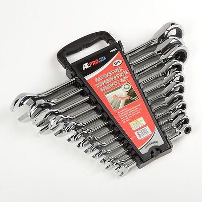12 Piece Fine Ratcheting End SAE Wrench Set - tool