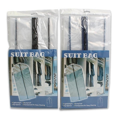 2 Zip Up Vinyl Plastic Zipper Zippered Garment Suit Storage Bag Holder Protector - tool