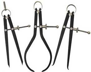 3 Piece Spring Metal Steel Outside and Inside Hand Caliper Divider Tool Set Kit - tool