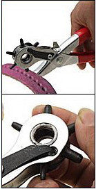 Revolving Heavy Duty Round Leather Puncher Plier Hand Leathercraft Hole Tool Set - tool