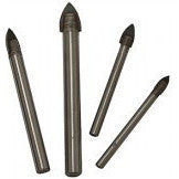 4 Piece Drill Bit Set Kit for Drilling Glass Tile Ceramic Plastic Plexiglass - tool
