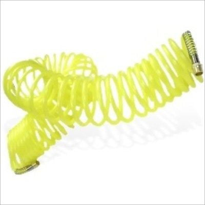 50 Foot Yellow Coil Coiled Air Hose Recoil Pneumatic - tool