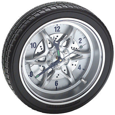 Car Wheel Wall Mounted Shop Clock - tool