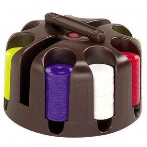 200 Piece Revolving Round Plastic Poker Chip Tray Game Set Colored Cheap Kit - tool