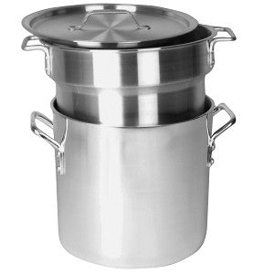 20 Quart Aluminum Double Boiler Set Cooker Steamer Steam Stove Top Cooking Pot - tool