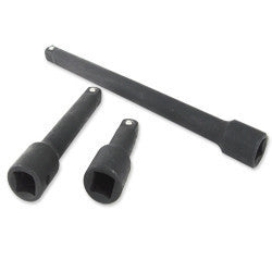 Nieko Black 3 Piece 1/2" Drive Extension Bar Set for Air Impact Wrench Tool - tool