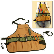 16 Compartment Tool Apron Smock for Crafts Hobby Carpenter Woodworker Painter - tool