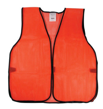 Wholesale Bulk Lot Case of 120 Generic Neon Orange Emergency Mesh Safety Vest - tool