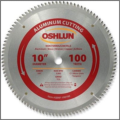 10" 100T Carbide Tip Aluminum Cutting Saw Blade w/ 5/8" Arbor - tool