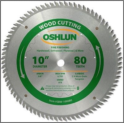 10" 80T Fine Cut Carbide Tip Wood Cutting Miter Table Chop Saw Blade - tool