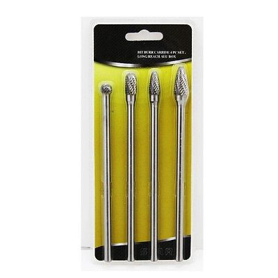 4 Piece High Speed Long Reach Rotary Burr Bits - tool