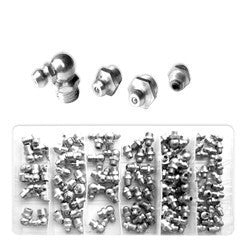 Metric Hydraulic Zerk Fittings Attachment Assortment Kit Set for Zirk Grease - tool