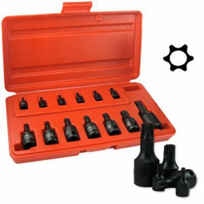 13 Piece Impact Star Torx Tork Socket Tamper Resistant Proof Driver Tool Set Bit Kit - tool