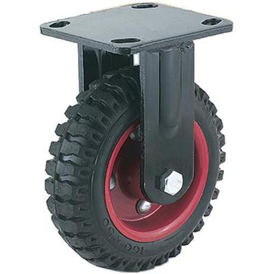 6" Knobby Fixed Wheel Straight Outdoor Rough Surface Rubber Tire Caster Castor - tool