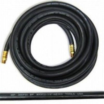 25 Foot 3/8" ID 1/4" Thread Rubber Air Compressor Hose - tool