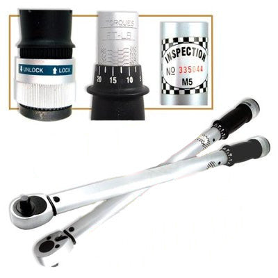 Heavy Duty 1/2" Drive 250 LB Micrometer Click Torque Wrench Tool - tool
