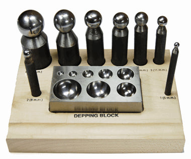 Large Steel Metal Dapping Punch Tool Set Daping Shaping Jeweler's Punch Block - tool