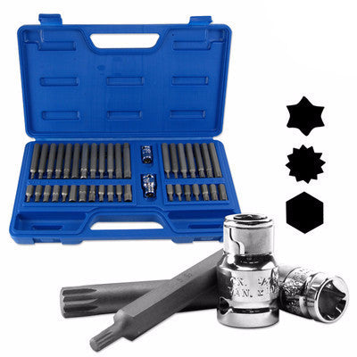 Star Driver Bit Socket Spline Drive Hex Torx Tool Set for Power Drill or Wrench - tool