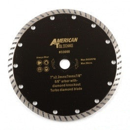 7" Wet Dry Diamond Masonry Tile Cutting Cut Power Saw Turbo Rim Saw Blade - tool