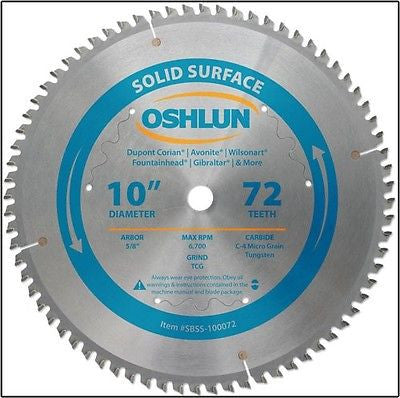 10" 72T Carbide Tip Corian Solid Surface Saw Blade - tool