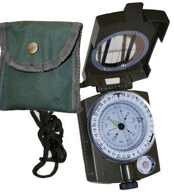 Prismatic Hand-Held Hunting Camo Military Metal Camping Survival Compass Pocket - tool