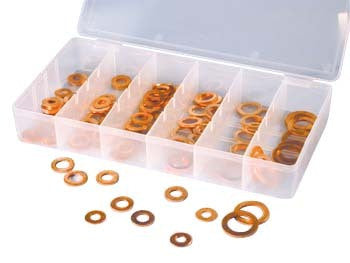 110 Piece Piece Copper Flat Washer Hardware Assortment Kit - tool