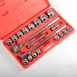 21Pc. 3/4" Drive Metric Size Sized Large Ratchet Socket Set Tool Kit Wrench - tool